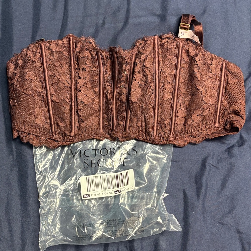 Victoria's Secret Burgandy Lace Wireless Bra XL